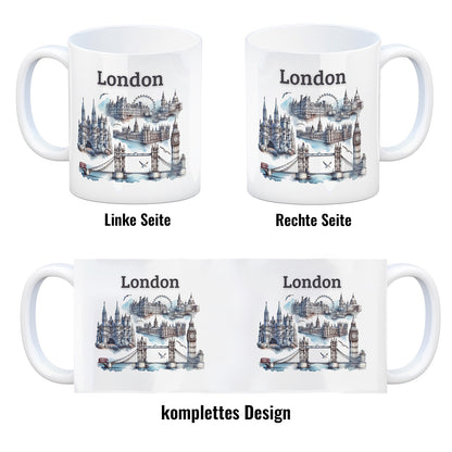 Skyline London Kaffeebecher mit Spruch London