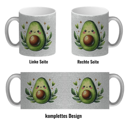 Avocado Glitzer-Kaffeebecher