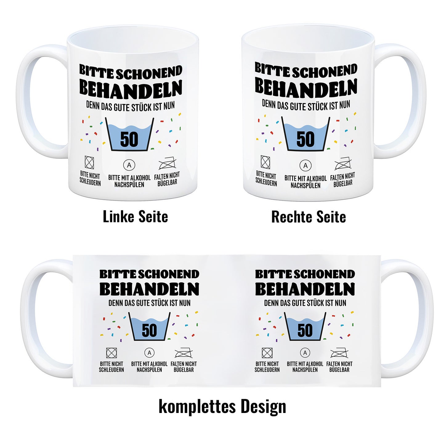 Bitte schonend behandeln - 50. Geburtstag Kaffeebecher