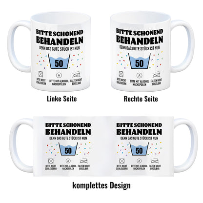 Bitte schonend behandeln - 50. Geburtstag Kaffeebecher