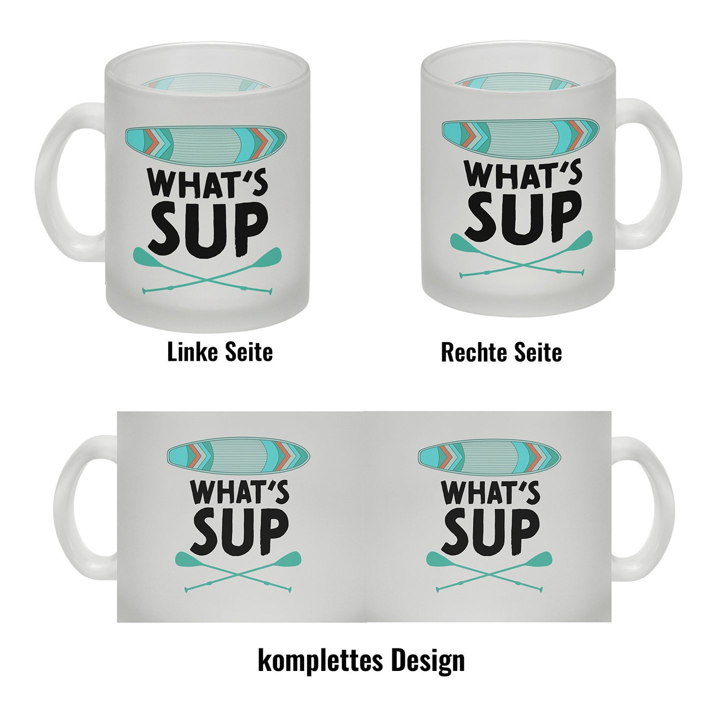 What's sup Glas Tasse für stand up paddler