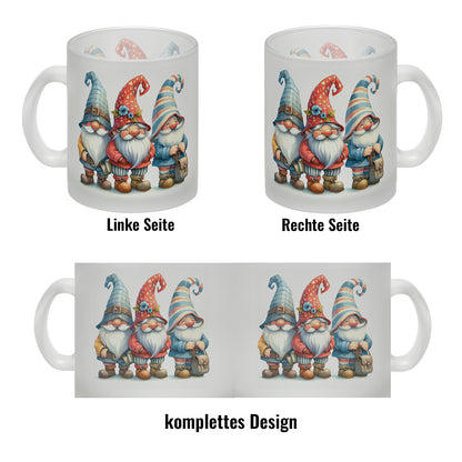 Kobolde mit bunten Mützen Glas Tasse