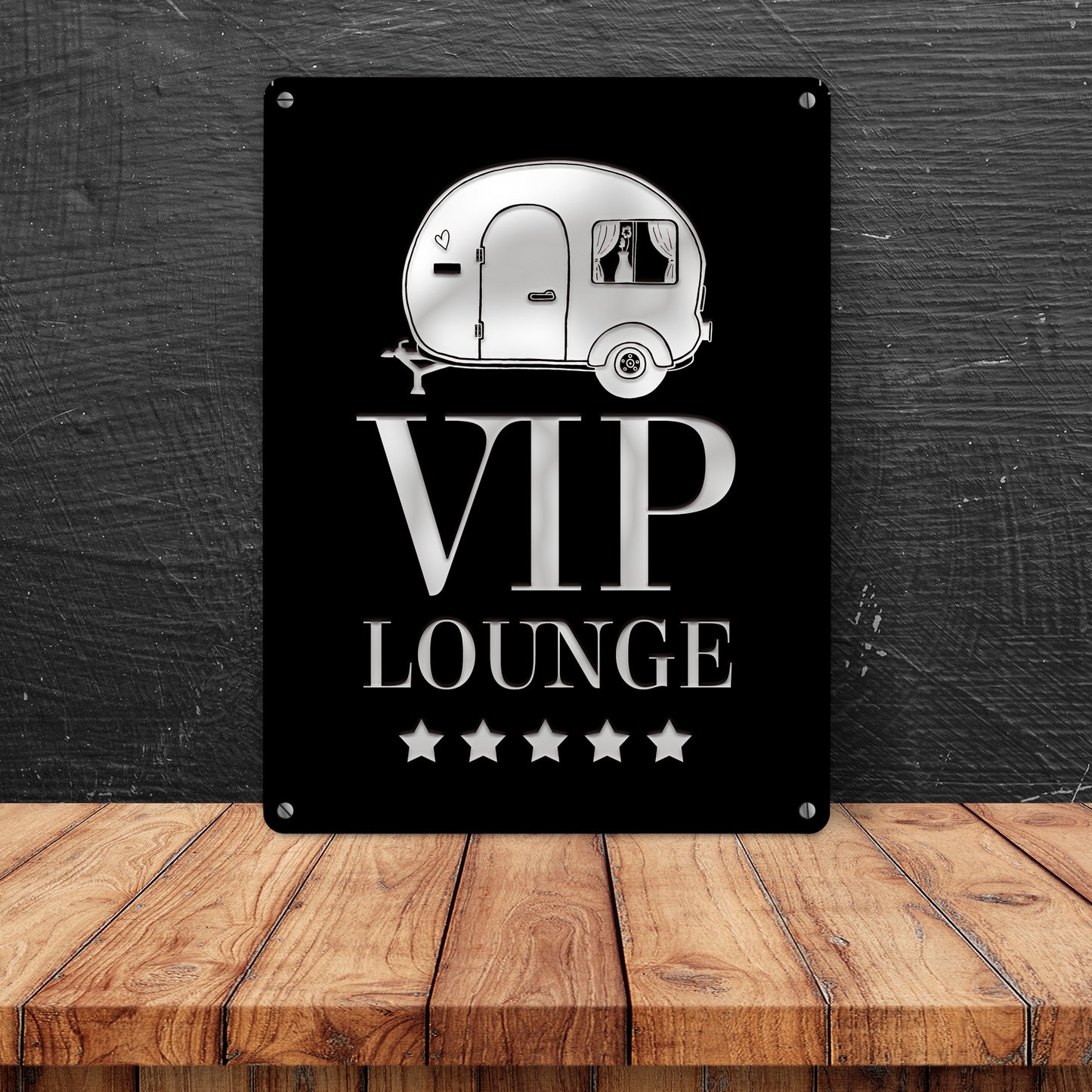 VIP-Lounge Wohnwagen Metallschild