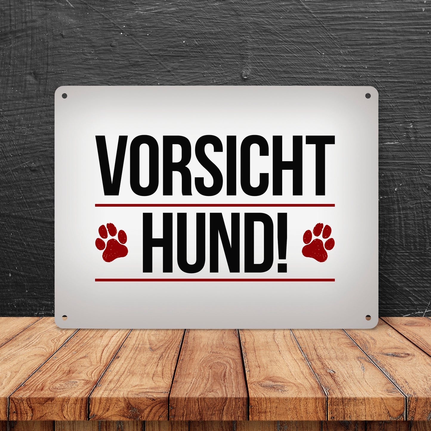 Metallschild XL mit Spruch: Vorsicht Hund!