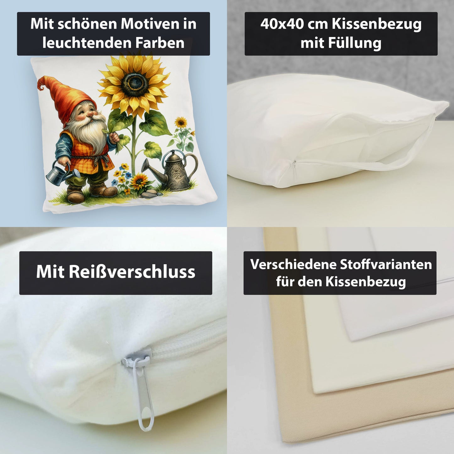 Gartenzwerg mit Gießkanne Kuschelkissen