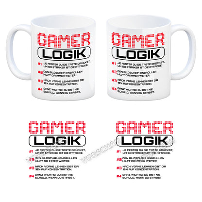 Gamer Logik Kaffeebecher in rot