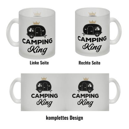 Camping King Glas Tasse mit Wohnwagen Motiv