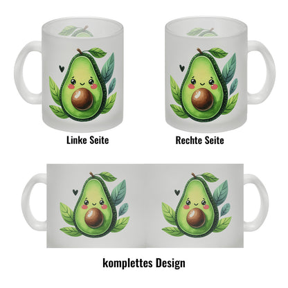 Lächelnde Avocado Glas Tasse