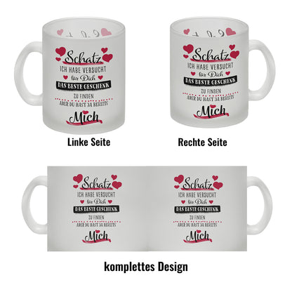 Bestes Geschenk für Schatz zum Valentinstag Glas Tasse