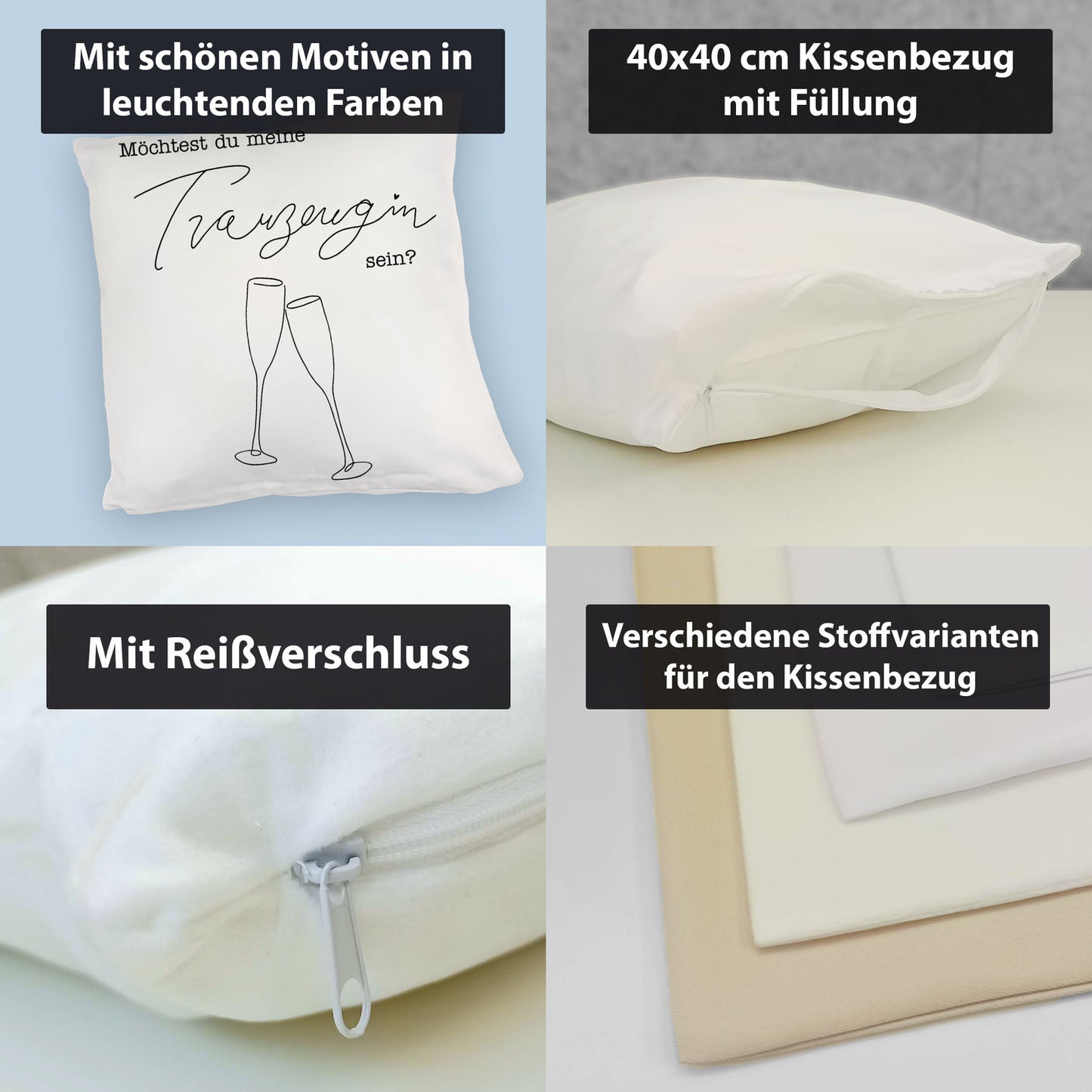 Trauzeugin Kuschelkissen mit Spruch Möchtest du meine Trauzeugin sein