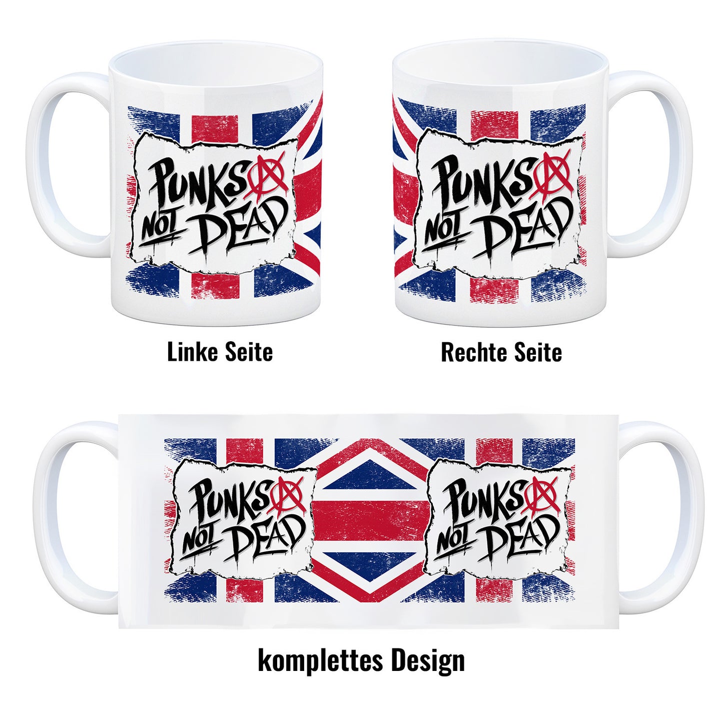 Punks not Dead Union Jack Kaffeebecher