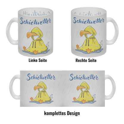 Möwe Glas Tasse mit Spruch Schietwetter