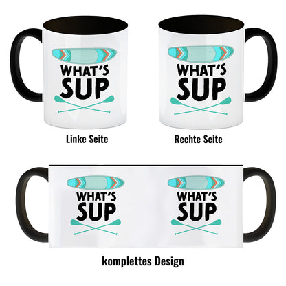 What's sup Kaffeebecher Schwarz für stand up paddler