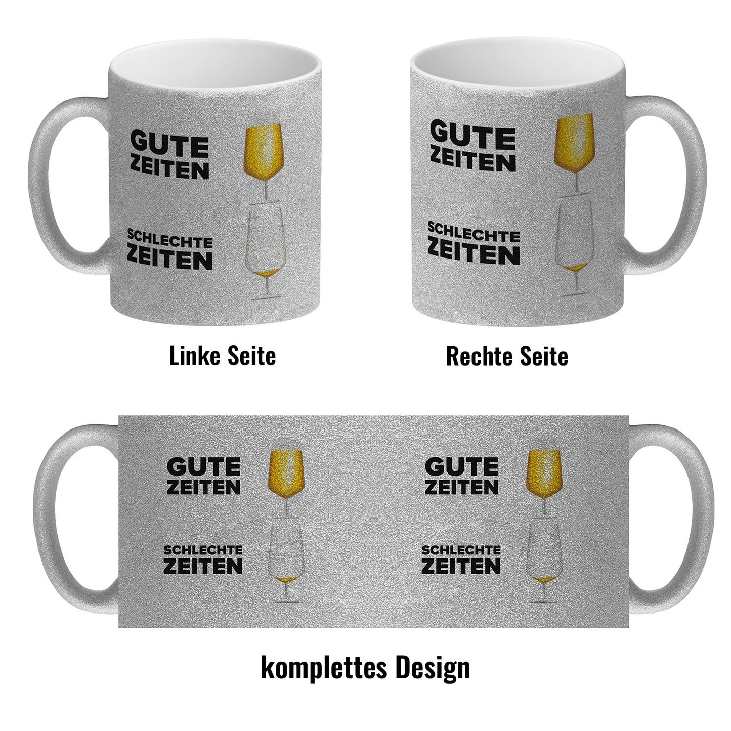 Gute Zeiten - Schlechte Zeiten Bier Glitzer-Kaffeebecher