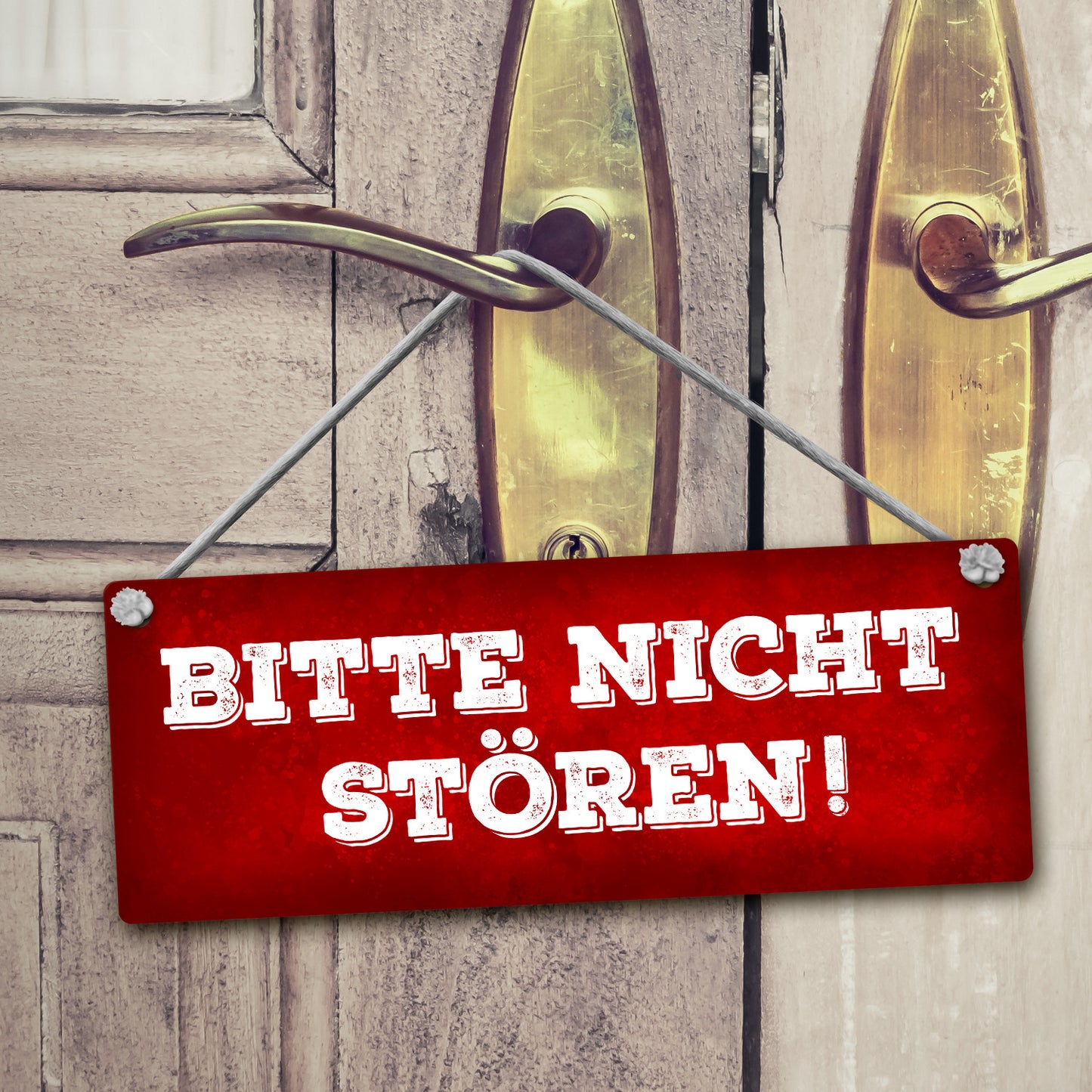 &quotBitte nicht stören - Komm rein&quot Wendeschild in Grün und Rot mit Kordel