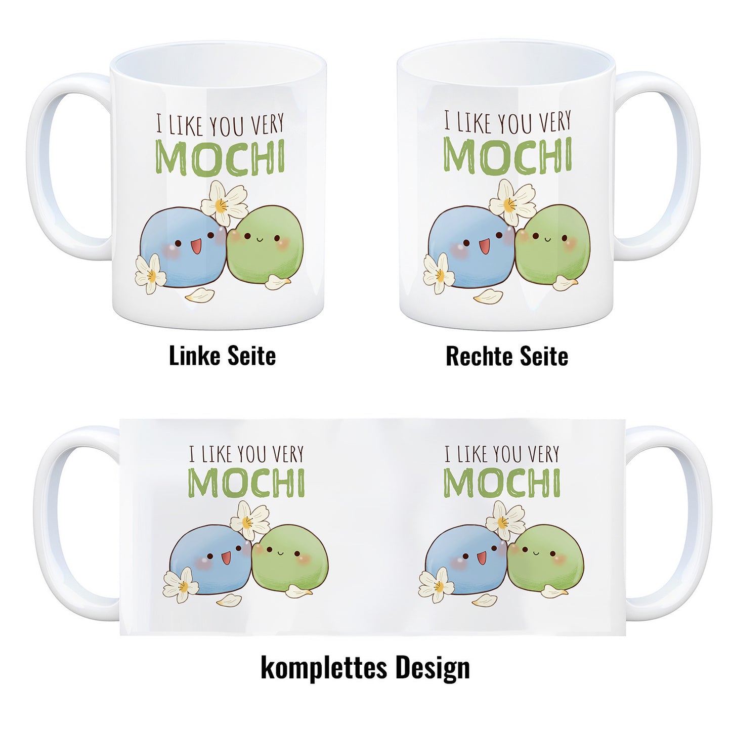 Mochi Freunde Kaffeebecher mit Spruch I like you very Mochi