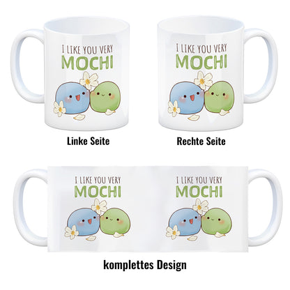 Mochi Freunde Kaffeebecher mit Spruch I like you very Mochi