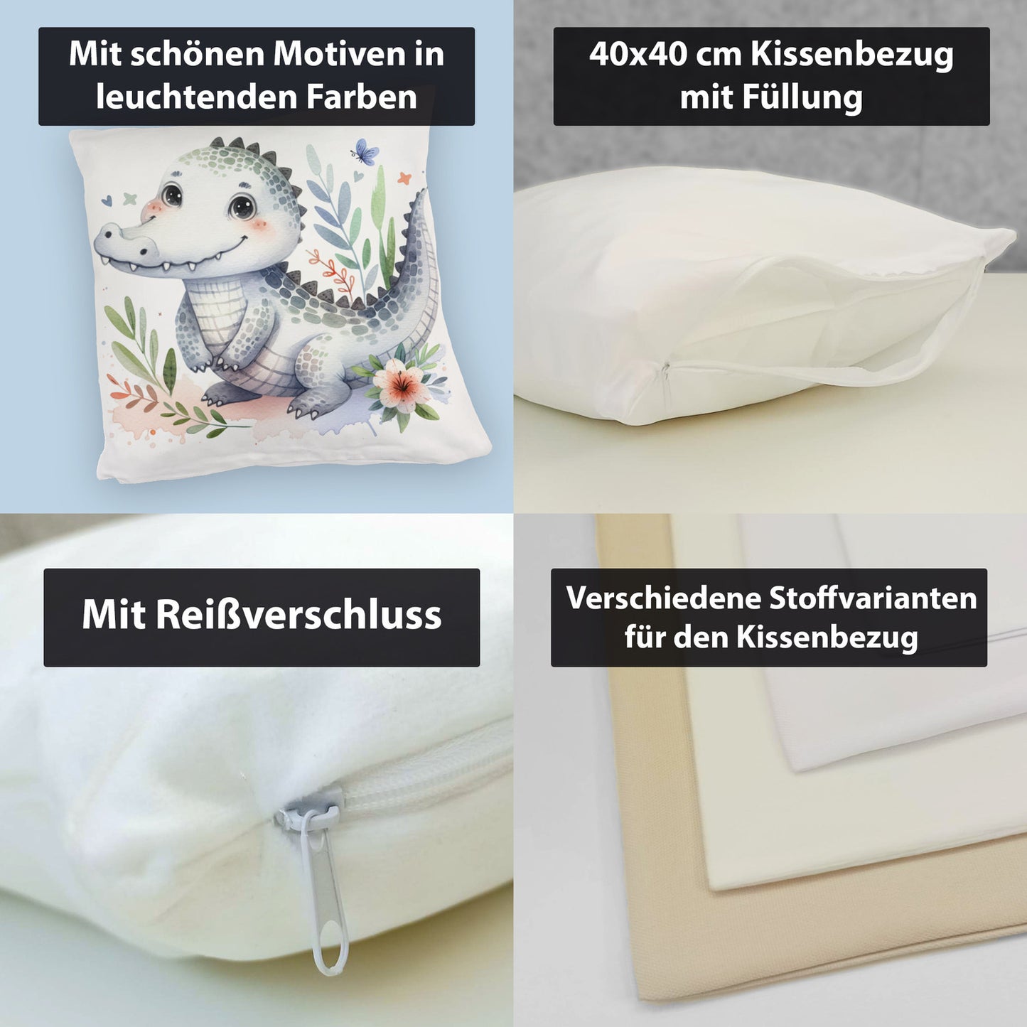 kleines Krokodil Kuschelkissen