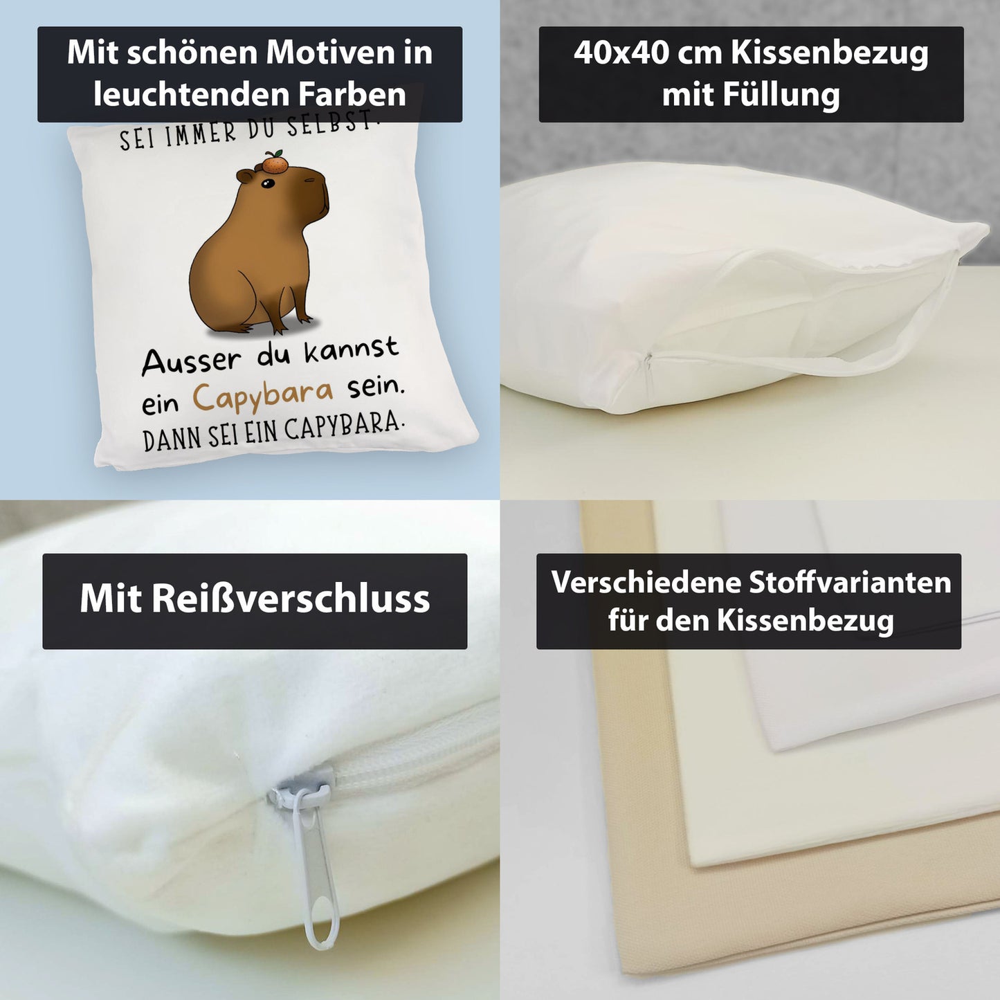 Sei immer du selbst - ausser du kannst ein Capybara sein Kuschelkissen