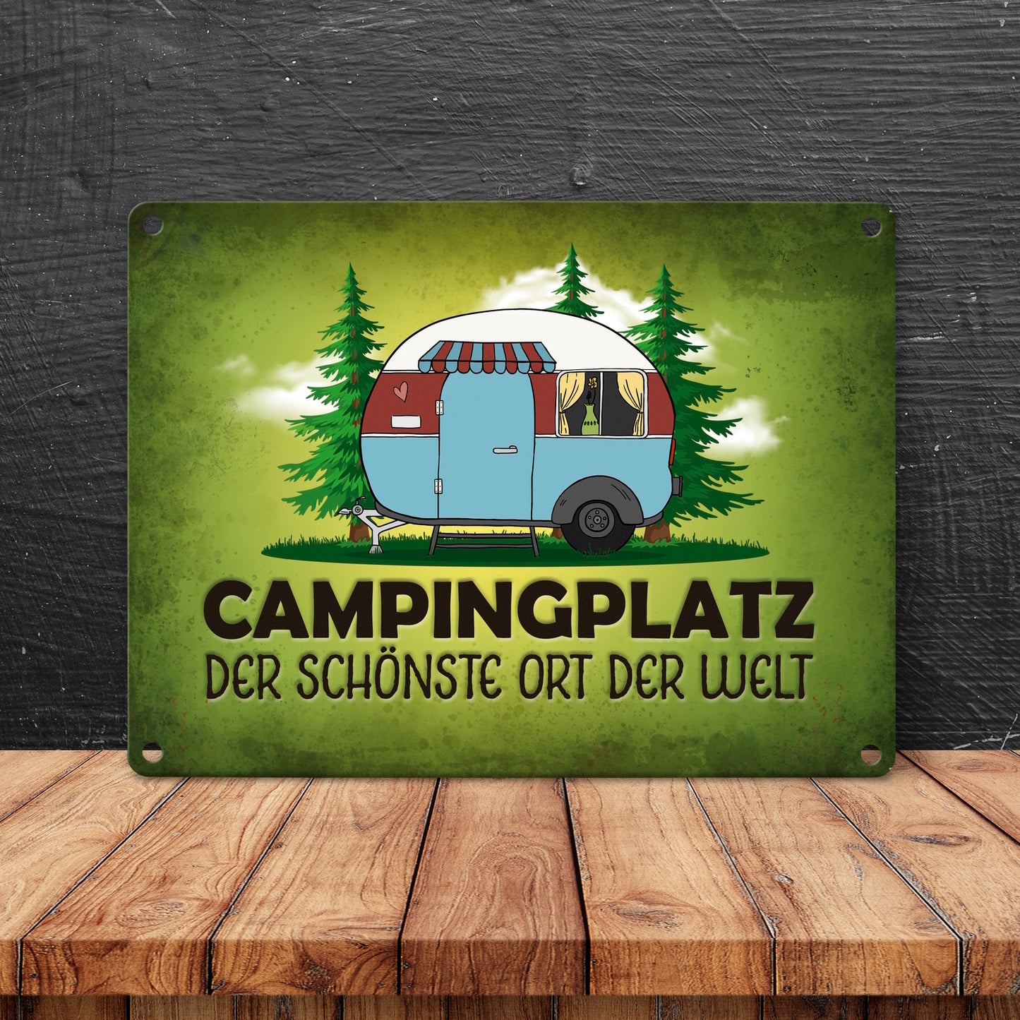 Campingplatz Wohnwagen Metallschild