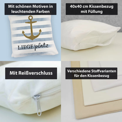 Anker Kuschelkissen mit Spruch Liegeplatz