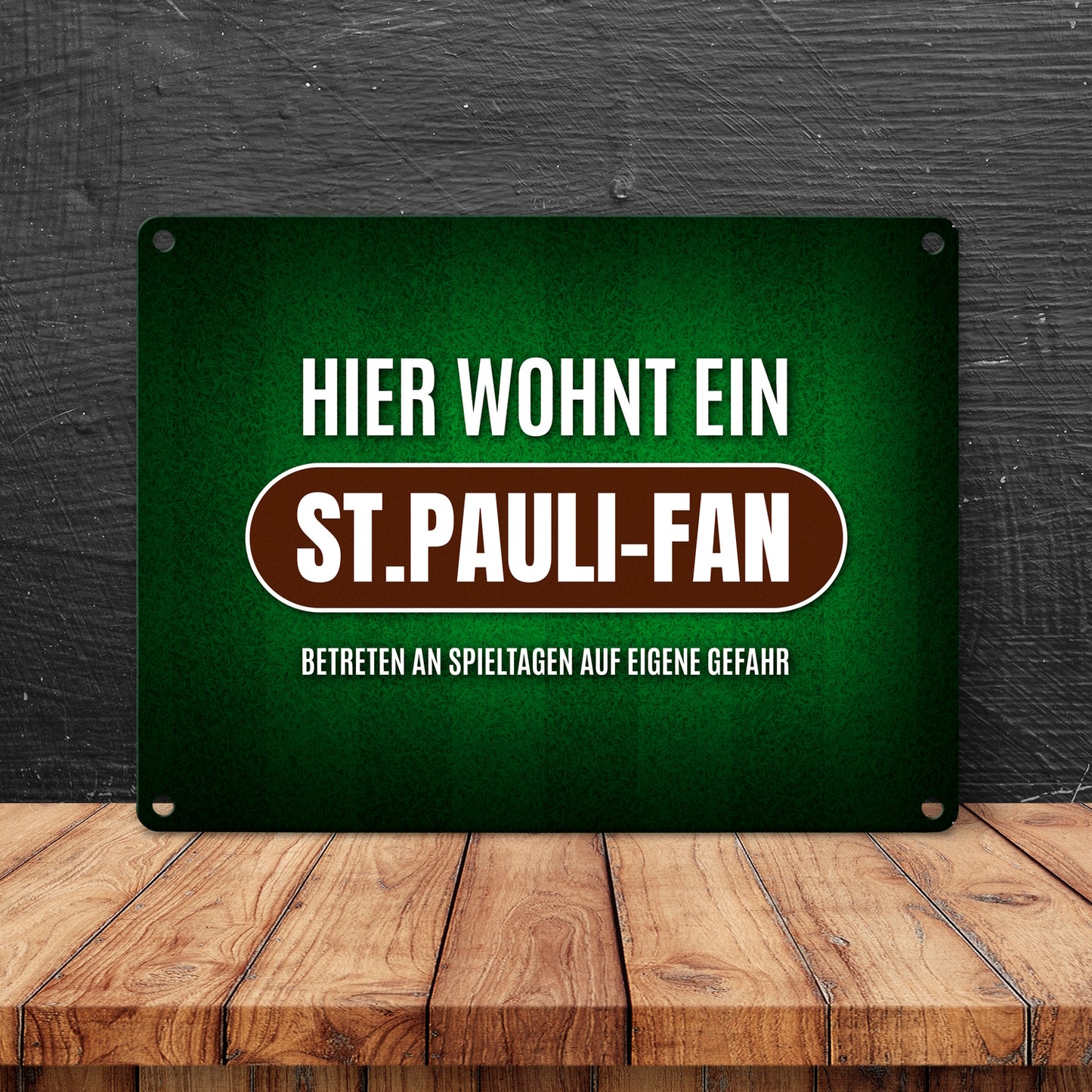 Hier wohnt ein St.Pauli-Fan Metallschild