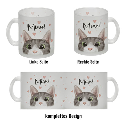 Miau Katze Glas Tasse