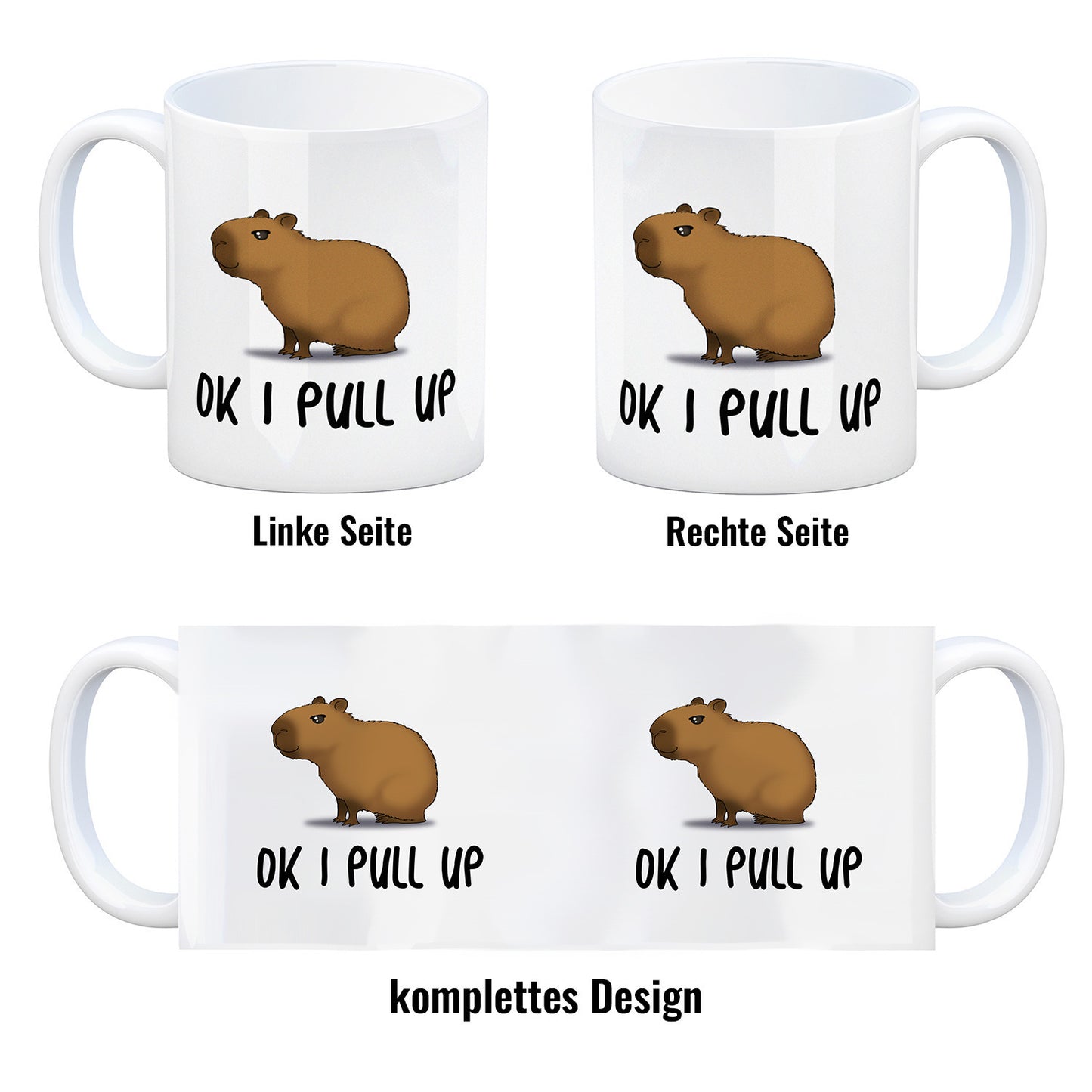 Ok I pull up normales Capybara Meme Kaffeebecher