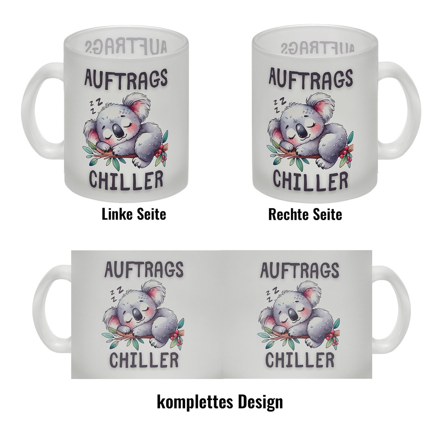 Koala Auftragschiller Glas Tasse