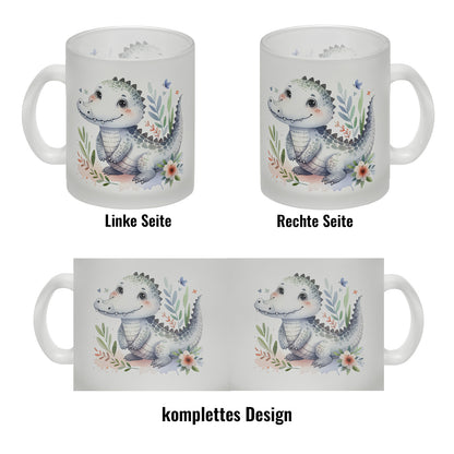 kleines Krokodil Glas Tasse