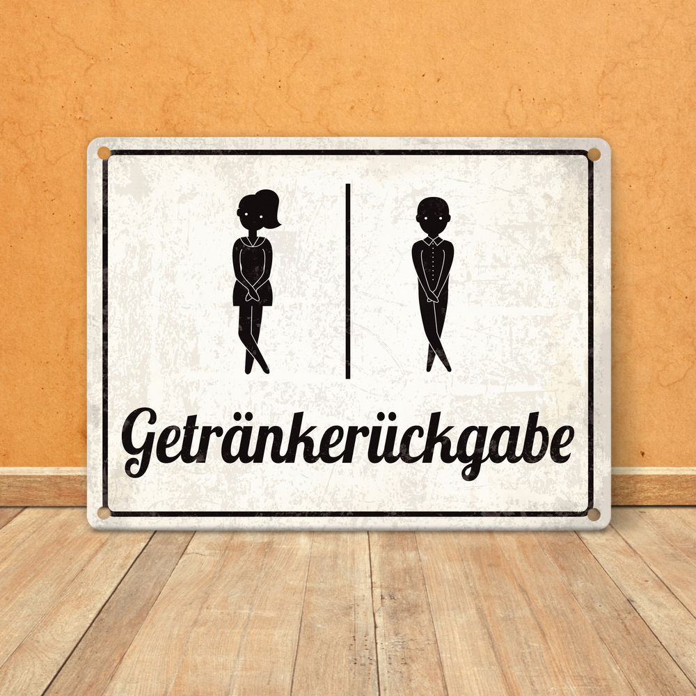 Das Getränkerückgabe Blechschild in 15x20 cm