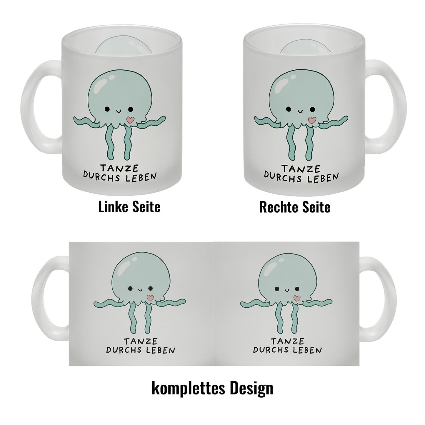 Jelly & Friends Qualle Glas Tasse mit Spruch Tanze durchs Leben