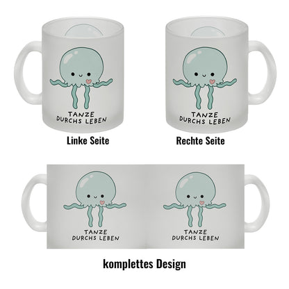 Jelly & Friends Qualle Glas Tasse mit Spruch Tanze durchs Leben