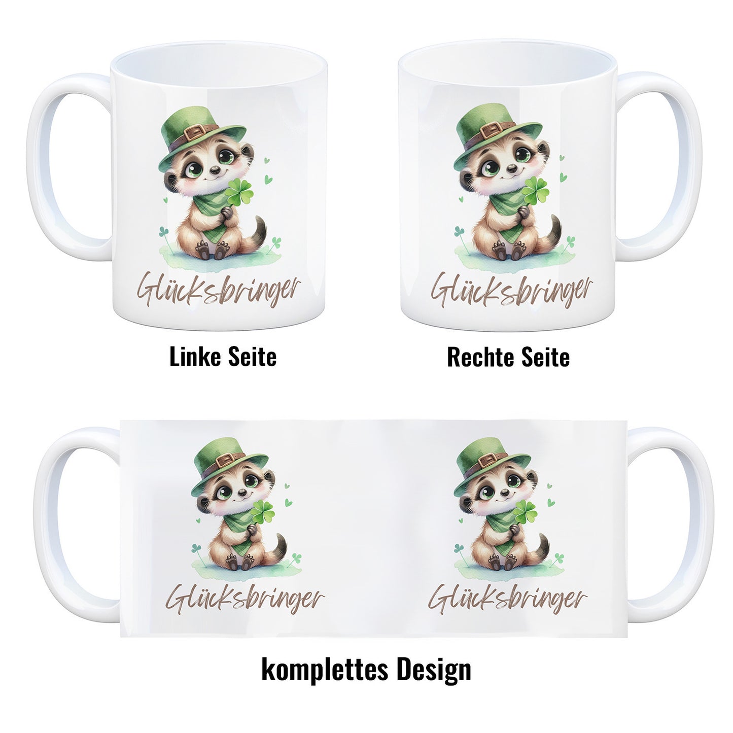 Erdmännchen Glücksbringer Kaffeebecher