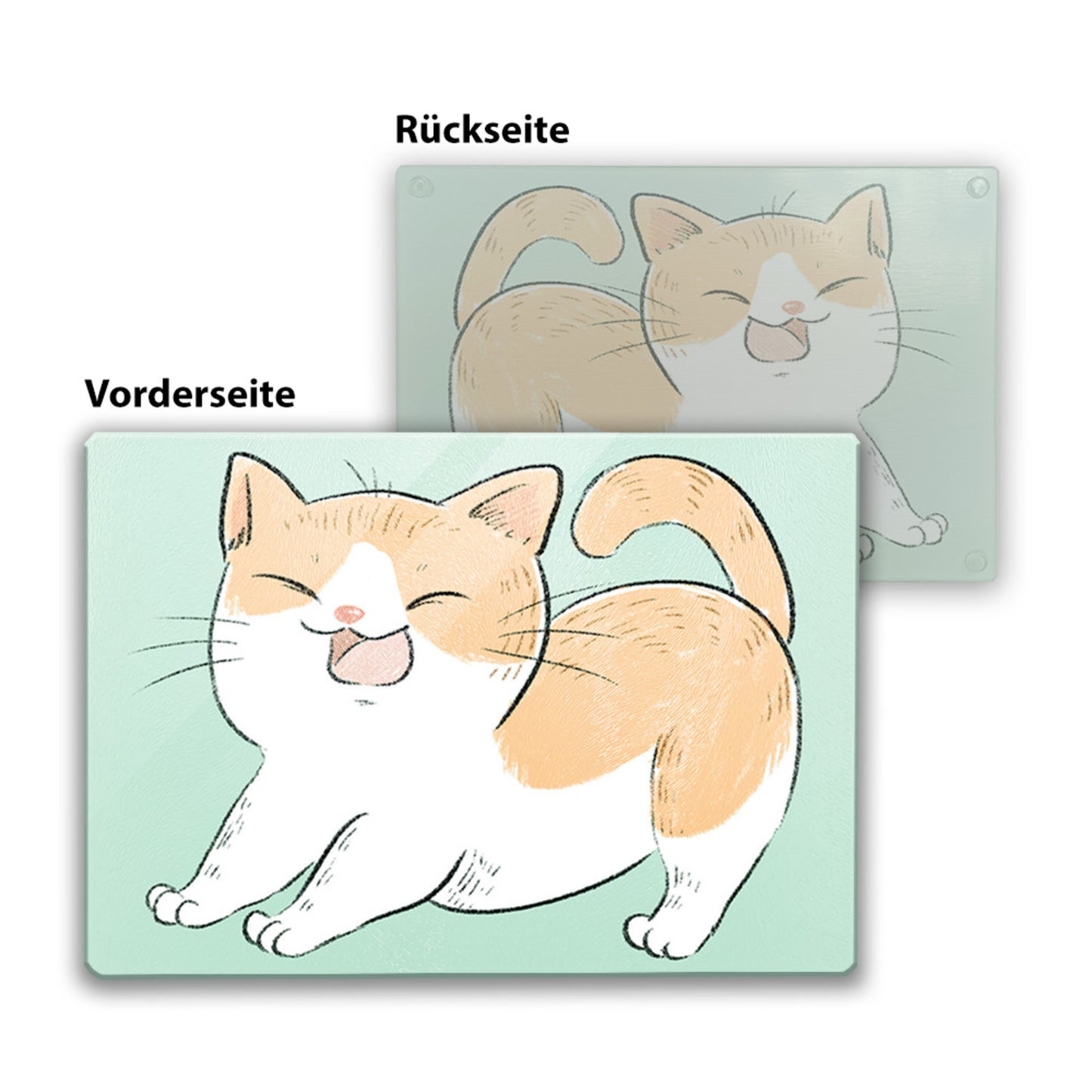 Katze im Comic-Stil Schneidebrett aus Glas