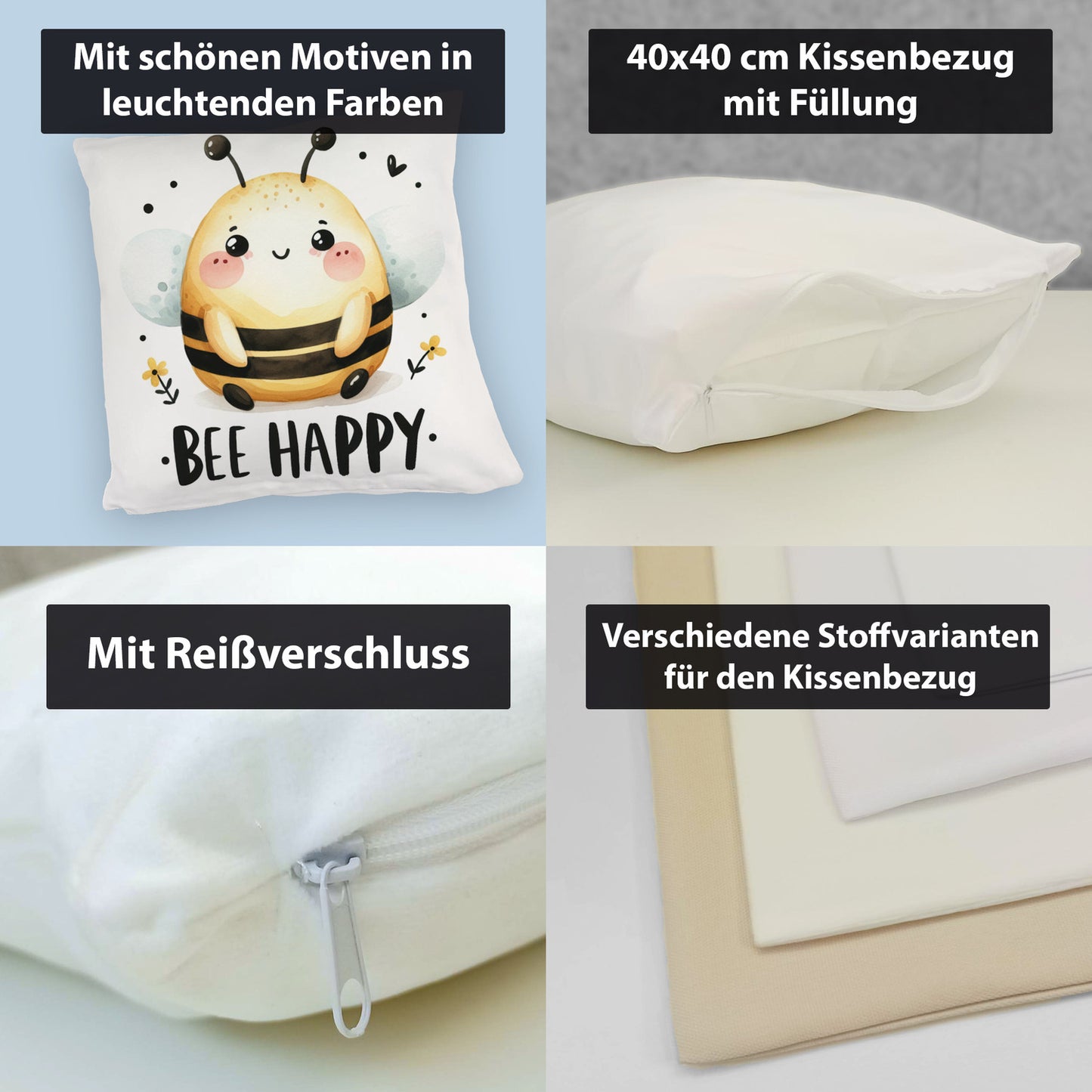 Biene Bee Happy Kuschelkissen