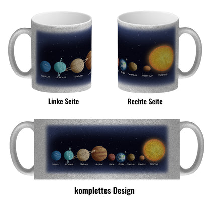 Planeten des Sonnensystems Glitzer-Kaffeebecher