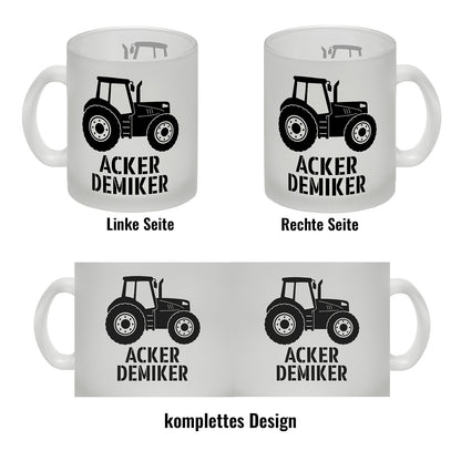 Traktor Glas Tasse mit Spruch Ackerdemiker