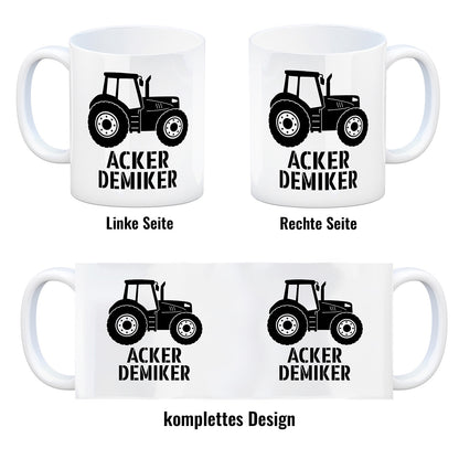 Traktor Kaffeebecher mit Spruch Ackerdemiker