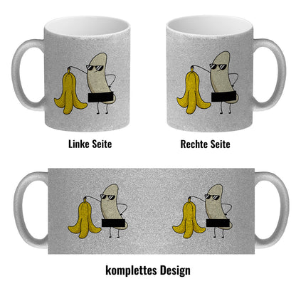 Nackte Banane Glitzer-Kaffeebecher