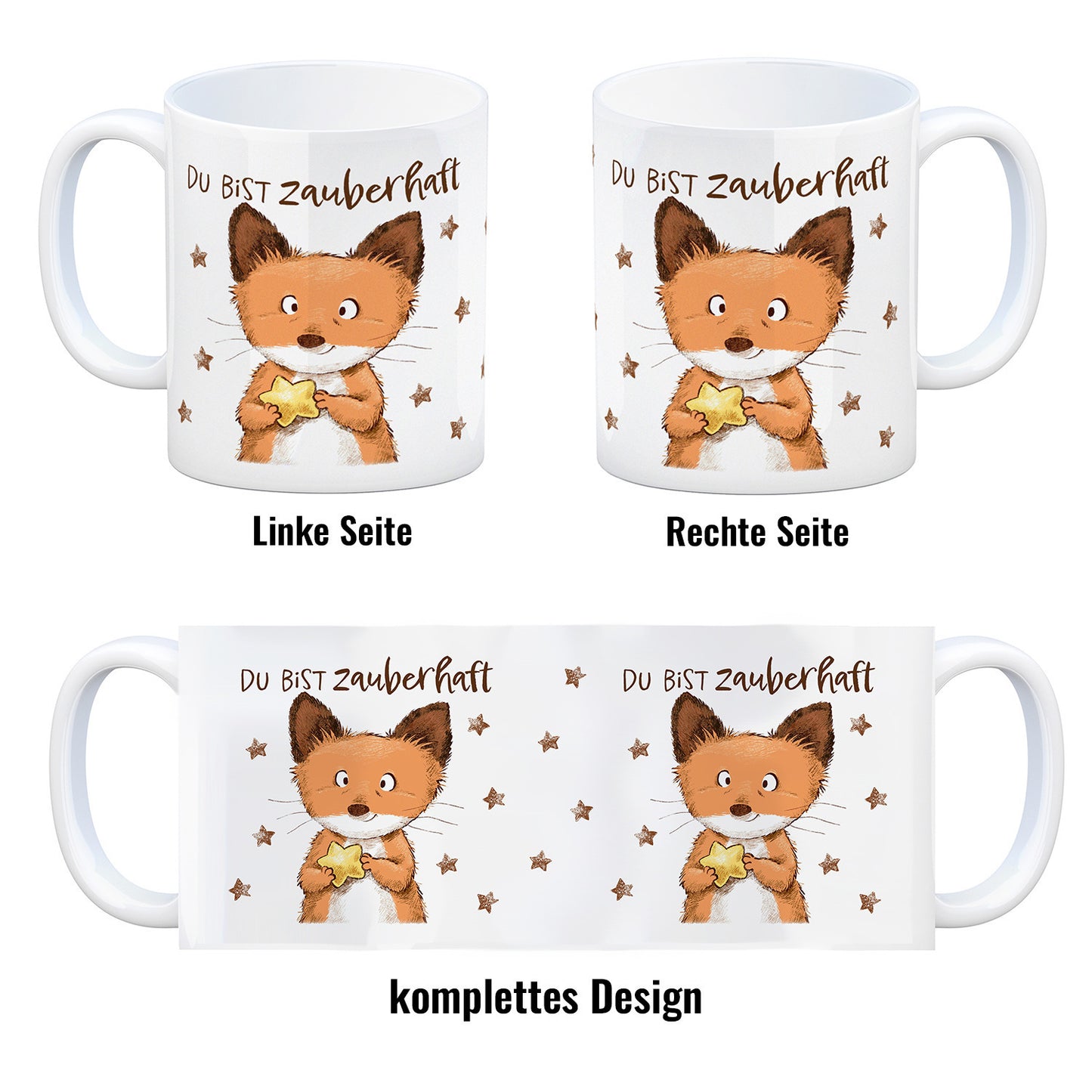 Fuchs Kaffeebecher mit Spruch Du bist zauberhaft