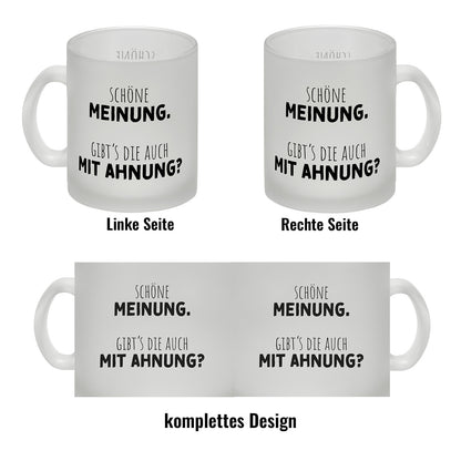 Klugscheißer Glas Tasse mit Spruch Schöne Meinung aber keine Ahnung