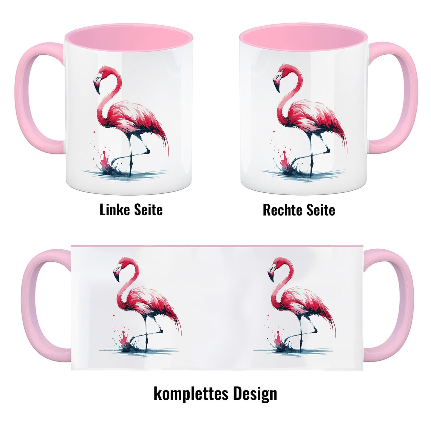 Rosa Flamingo Kaffeebecher in rosa