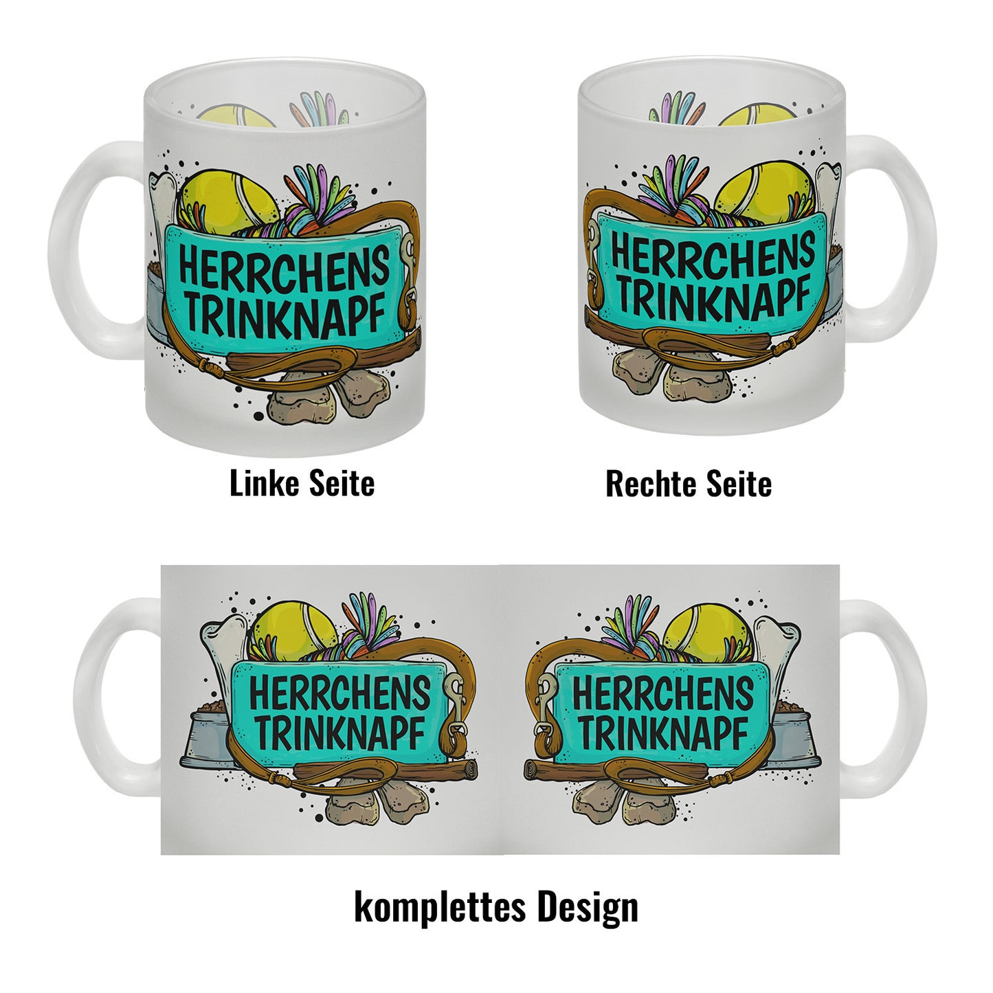 Herrchens Trinknapf Glas Tasse