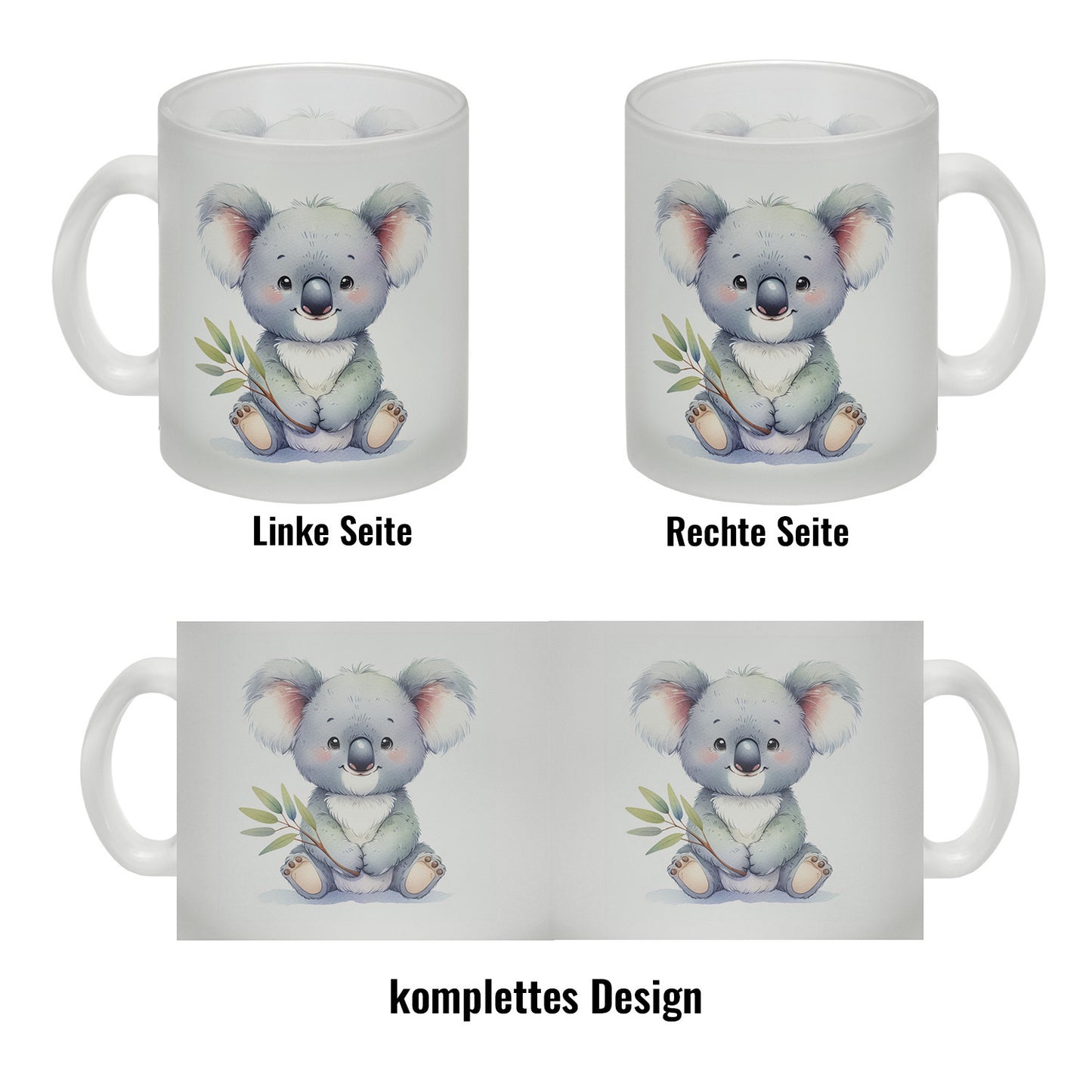 Sitzender Koala Glas Tasse