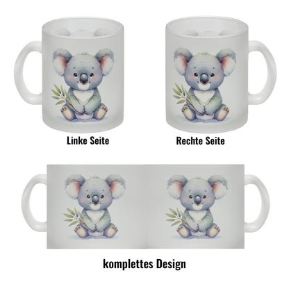 Sitzender Koala Glas Tasse