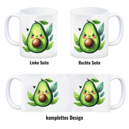 Lächelnde Avocado Kaffeebecher