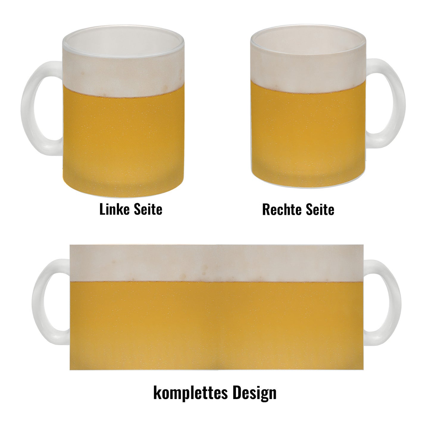 Glas Tasse mit Bier Motiv