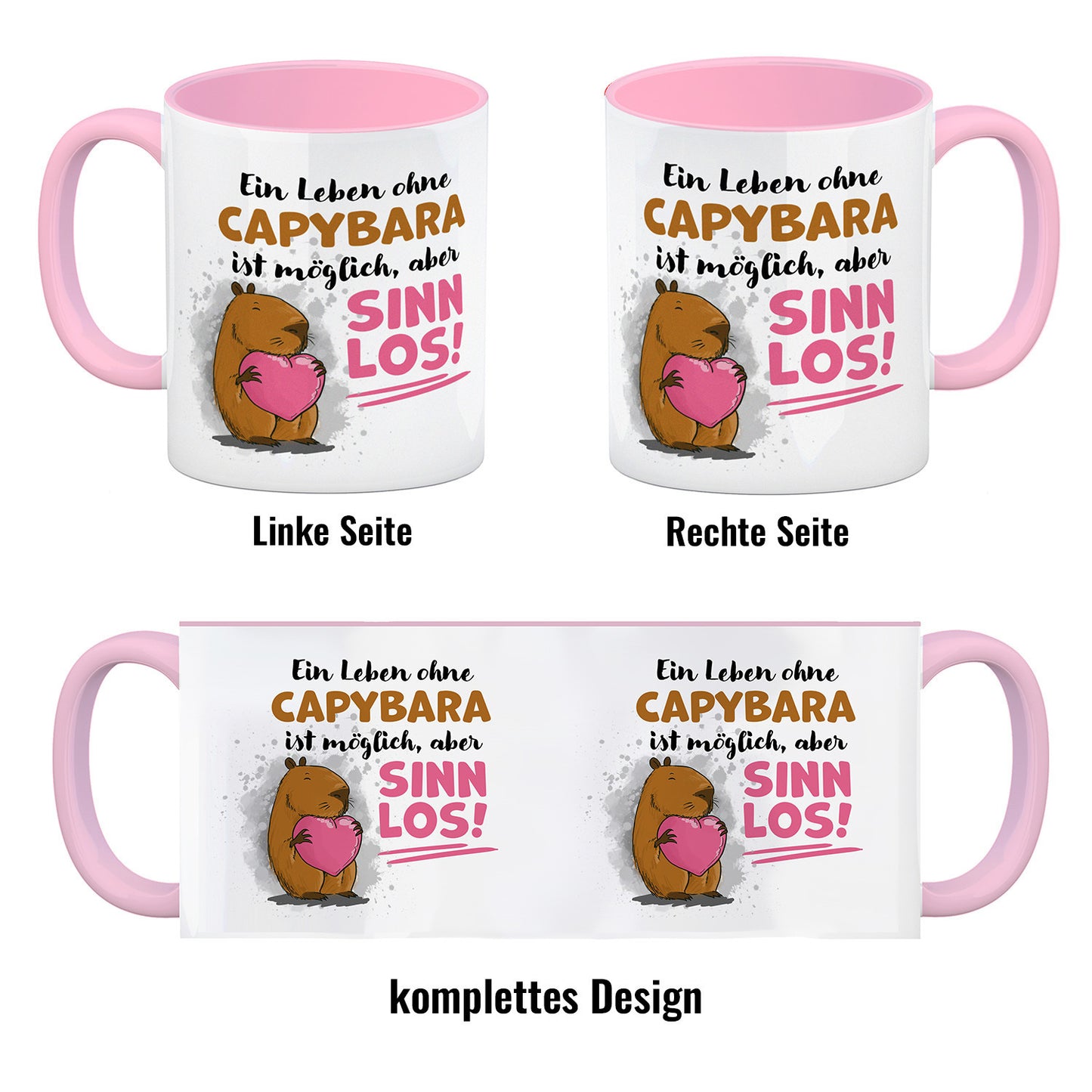 Ein Leben ohne Capybara ist möglich, aber sinnlos Kaffeebecher in rosa