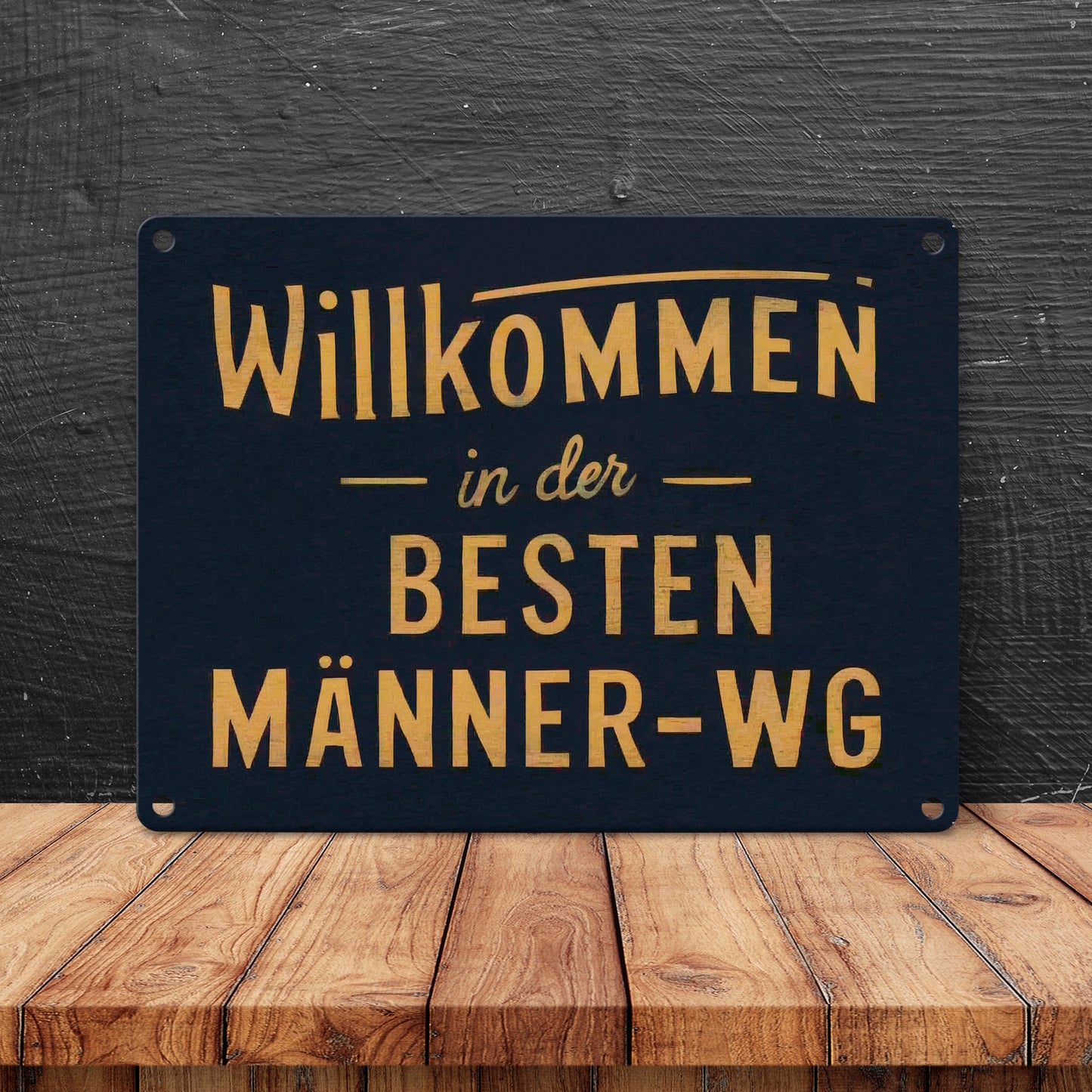 Willkommen in der besten Männer-WG Metallschild in 15x20 cm